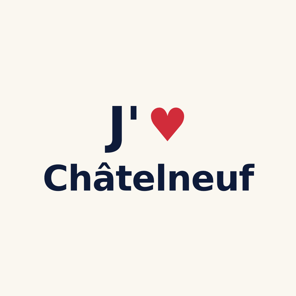 Tasse personnalisée Châtelneuf — design J'aime Châtelneuf