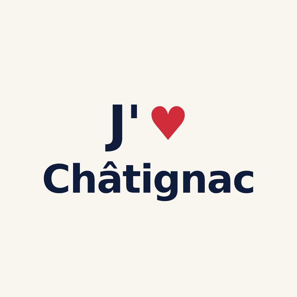 Tasse personnalisée Châtignac — design J'aime Châtignac