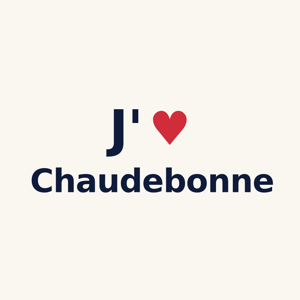 Tasse personnalisée Chaudebonne — design J'aime Chaudebonne