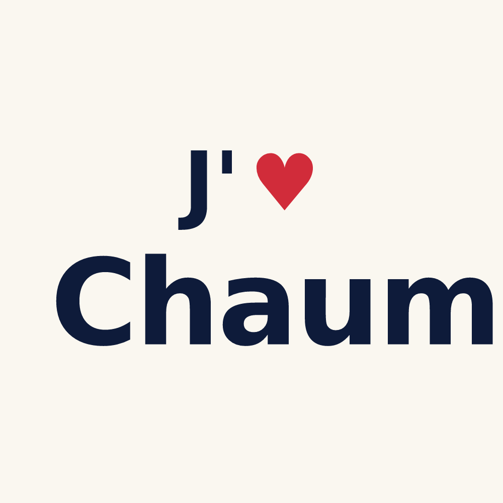 Tasse personnalisée Chaum — design J'aime Chaum