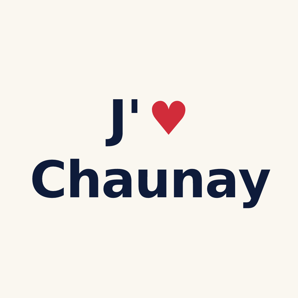 Tasse personnalisée Chaunay — design « J'aime Chaunay » imprimé sur la tasse