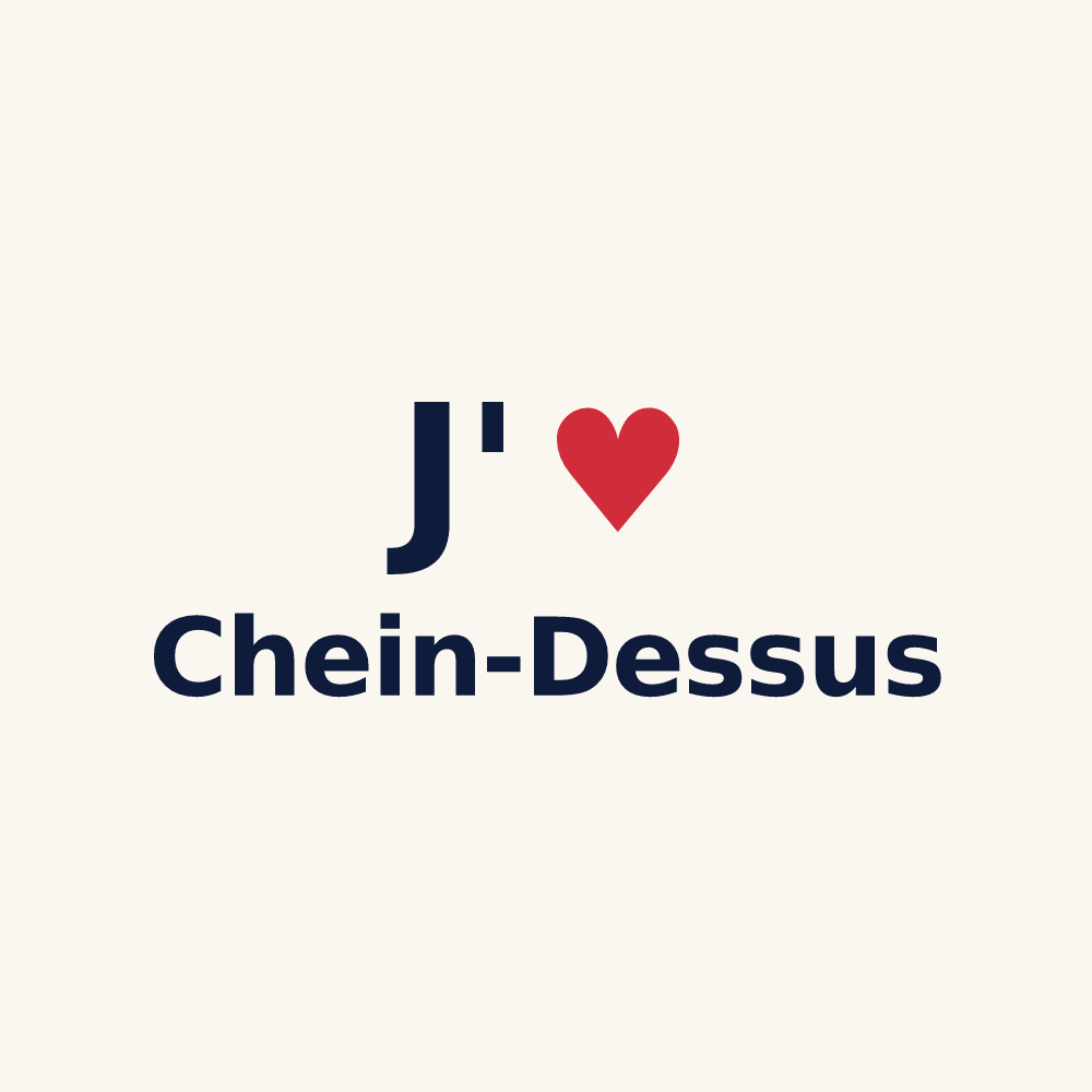Tasse personnalisée Chein-Dessus — design J'aime Chein-Dessus