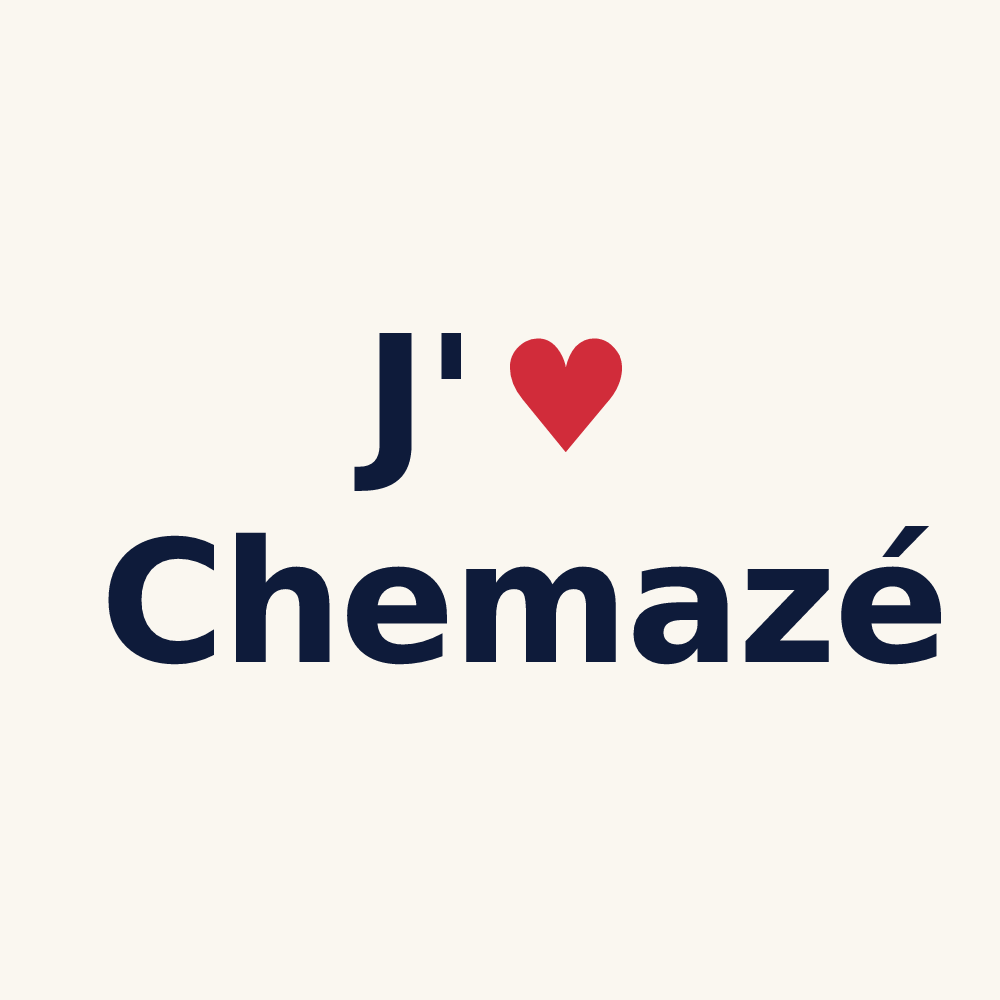 Tasse personnalisée Chemazé — design J'aime Chemazé