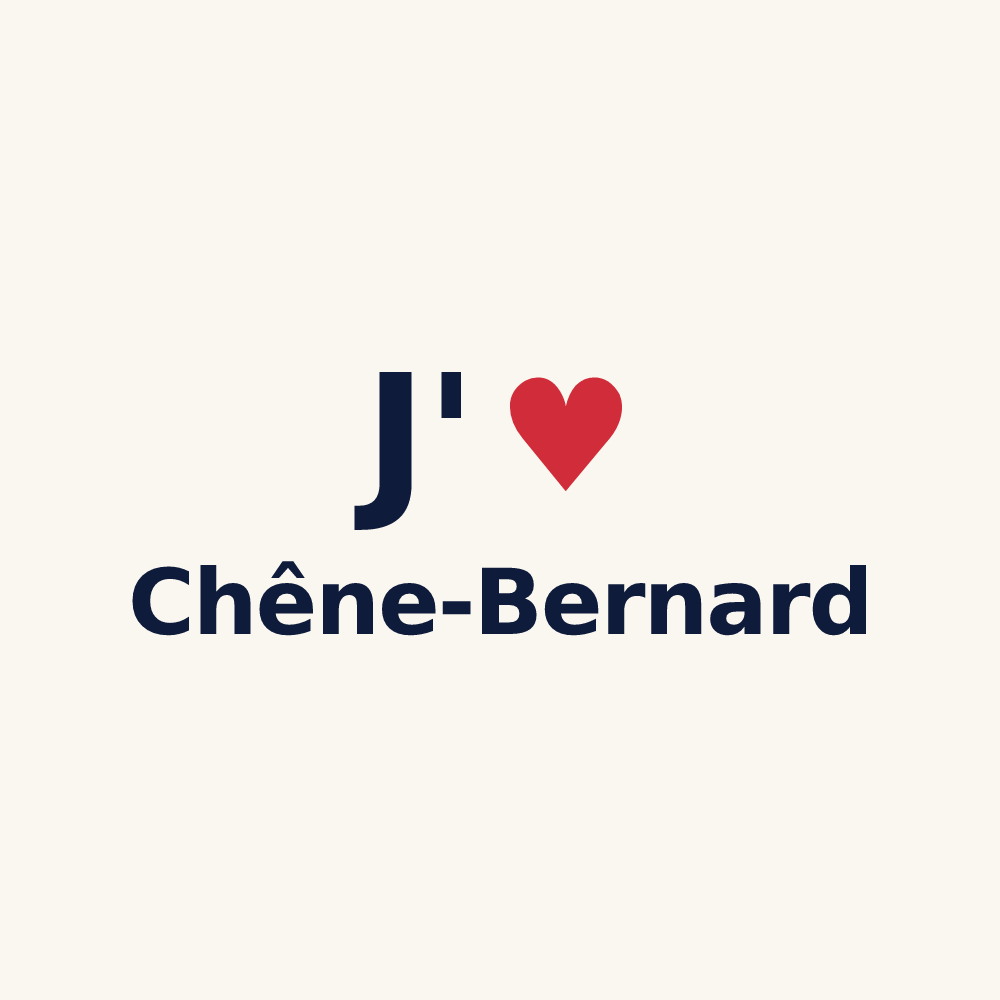 Tasse personnalisée Chêne-Bernard — design J'aime Chêne-Bernard