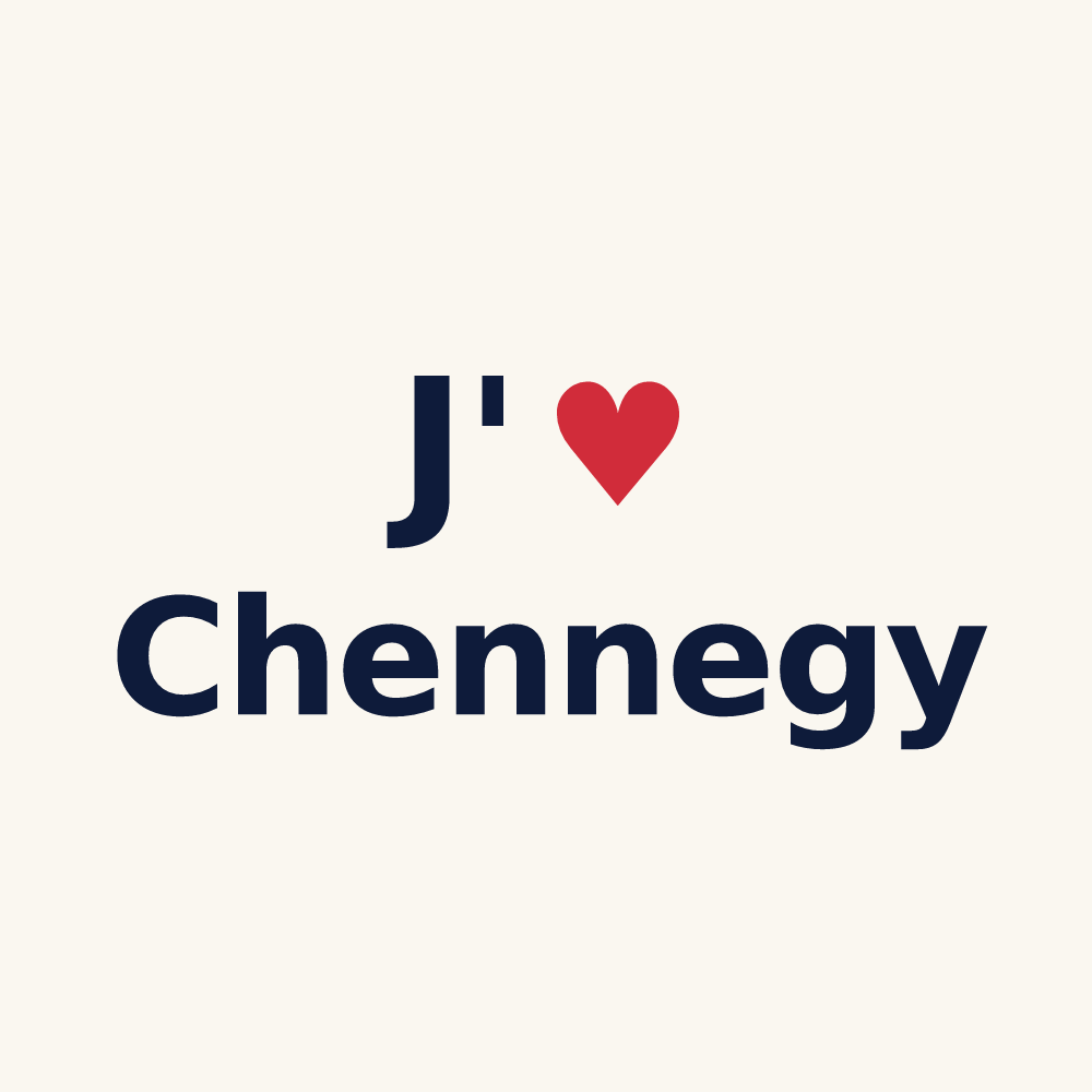 Tasse personnalisée Chennegy — design J'aime Chennegy
