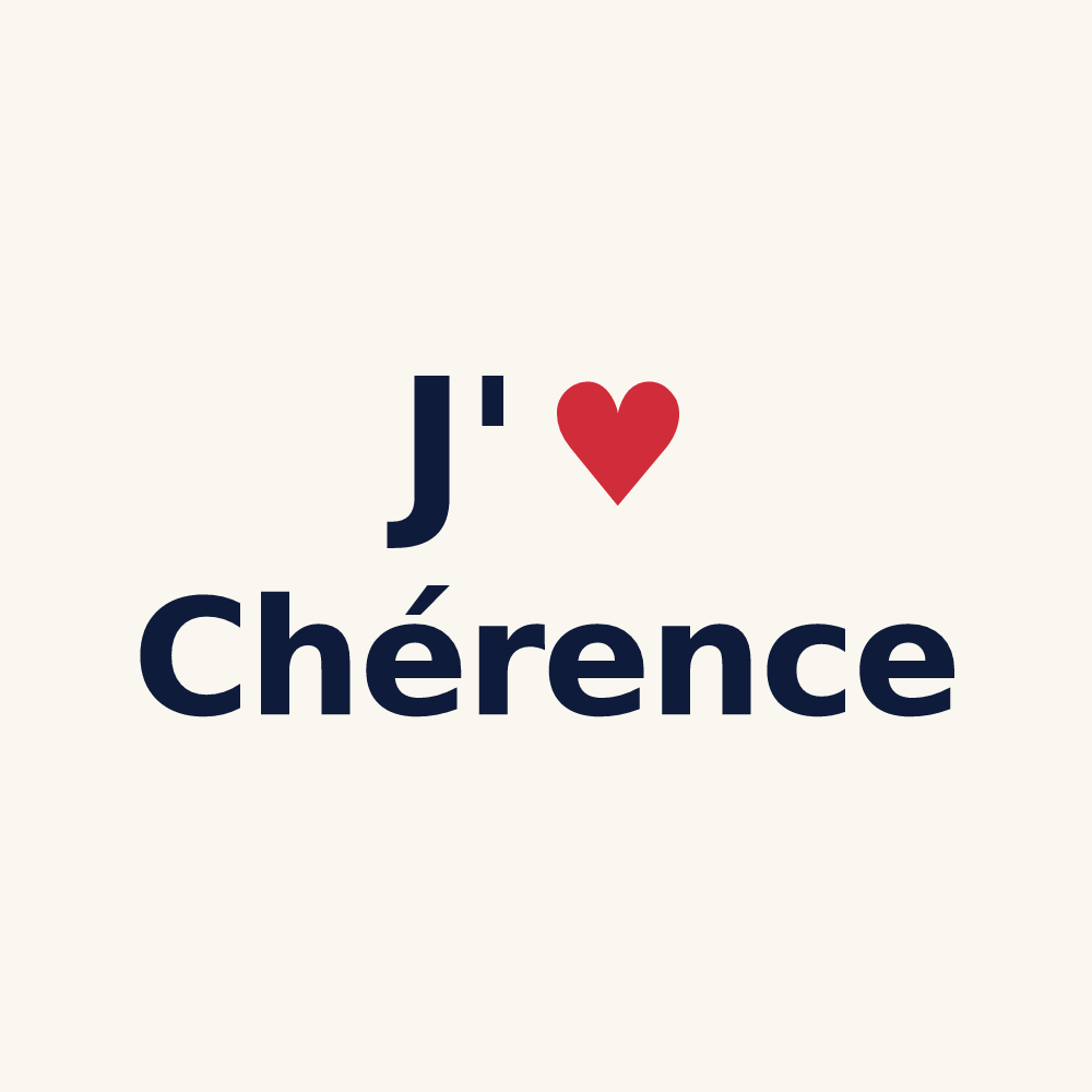 Tasse personnalisée Chérence — design J'aime Chérence
