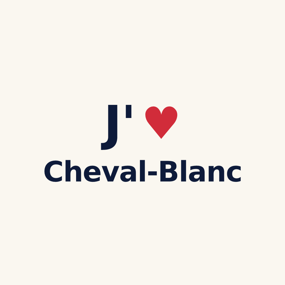 Tasse personnalisée Cheval-Blanc — design « J'aime Cheval-Blanc » imprimé sur la tasse