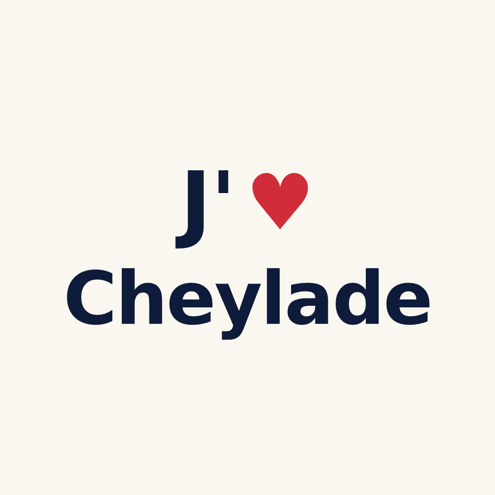 Tasse personnalisée Cheylade — design « J'aime Cheylade » imprimé sur la tasse