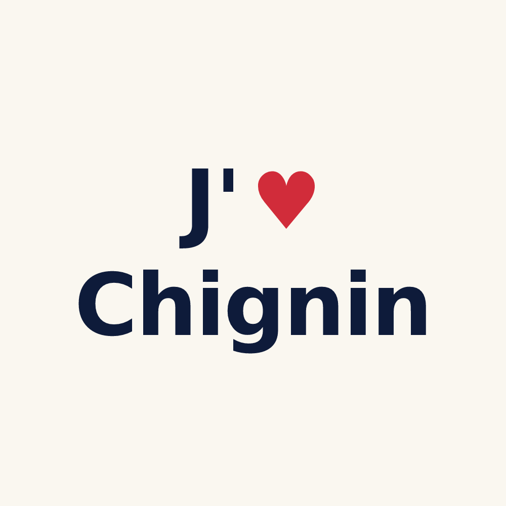 Tasse personnalisée Chignin — design « J'aime Chignin » imprimé sur la tasse