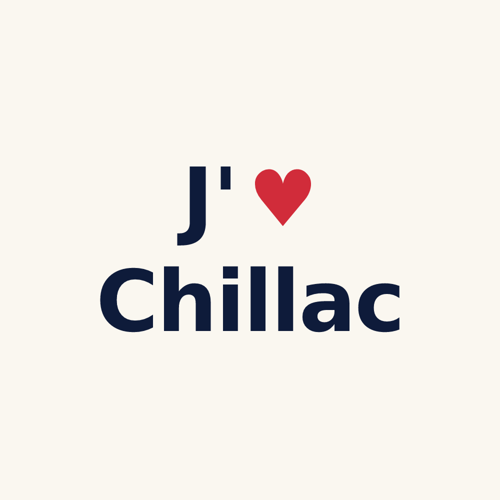 Tasse personnalisée Chillac — design J'aime Chillac