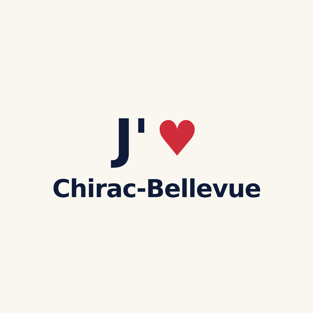 Tasse personnalisée Chirac-Bellevue — design J'aime Chirac-Bellevue