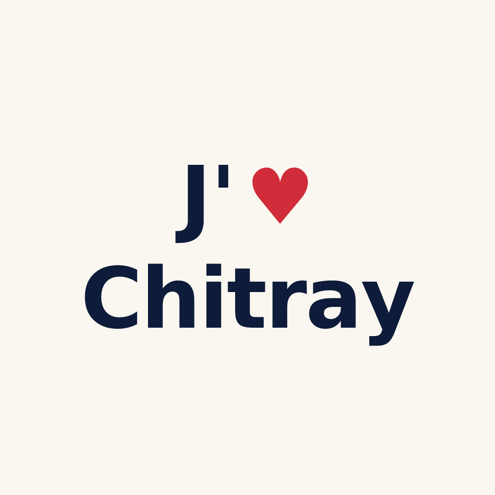 Tasse personnalisée Chitray — design « J'aime Chitray » imprimé sur la tasse