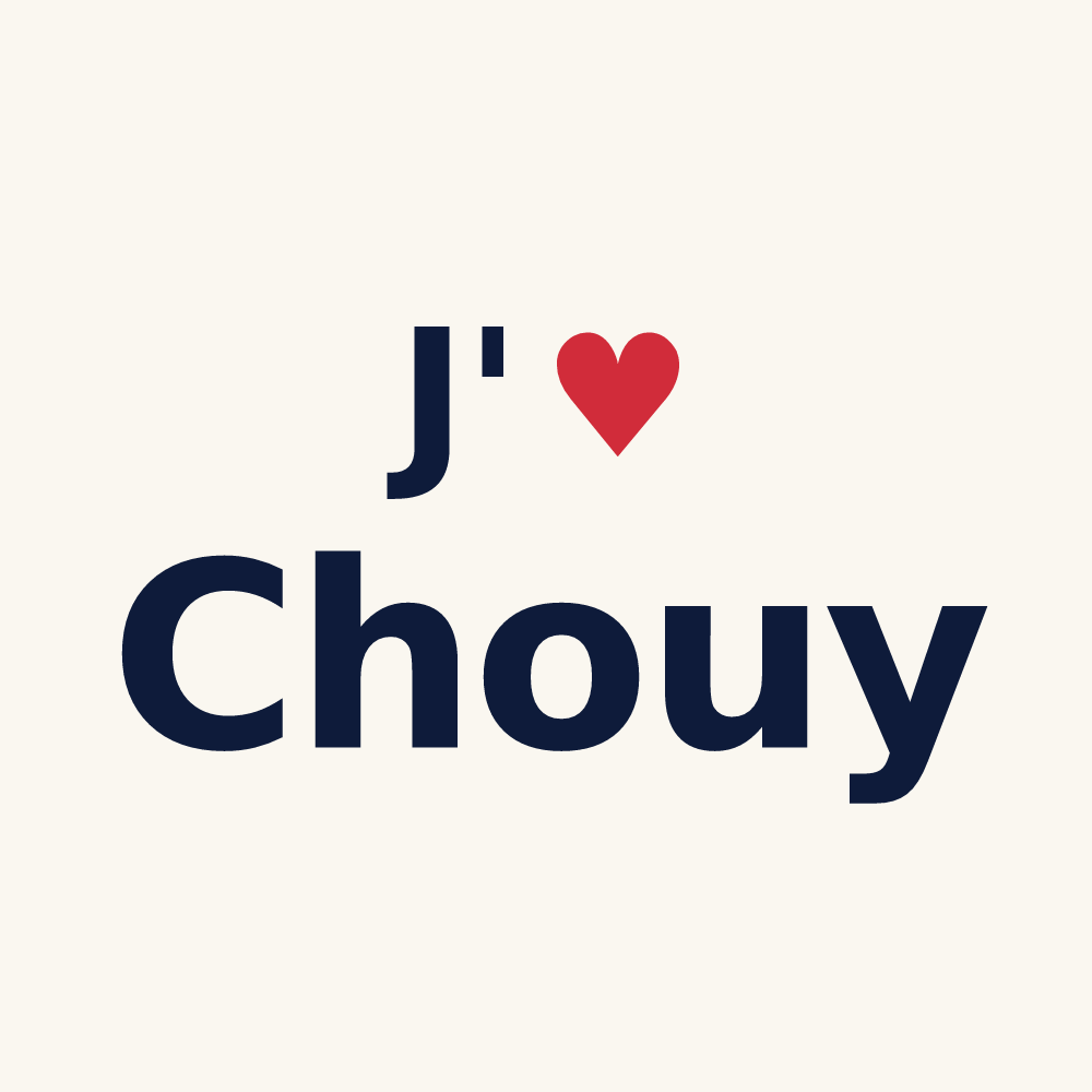 Tasse personnalisée Chouy — design « J'aime Chouy » imprimé sur la tasse