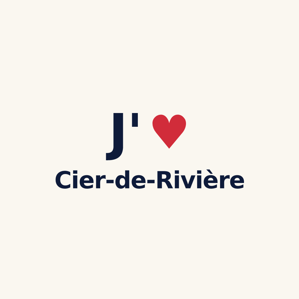 Tasse personnalisée Cier-de-Rivière — design J'aime Cier-de-Rivière