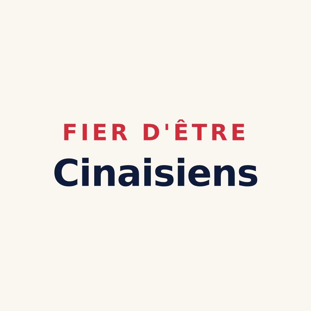 Tasse « Fier d'être Cinaisiens » — design pour Cinais