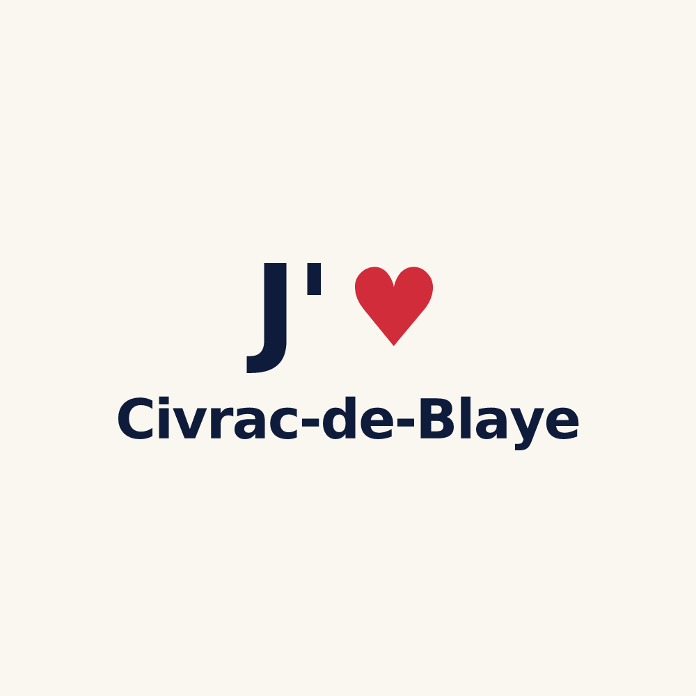 Tasse personnalisée Civrac-de-Blaye — design J'aime Civrac-de-Blaye