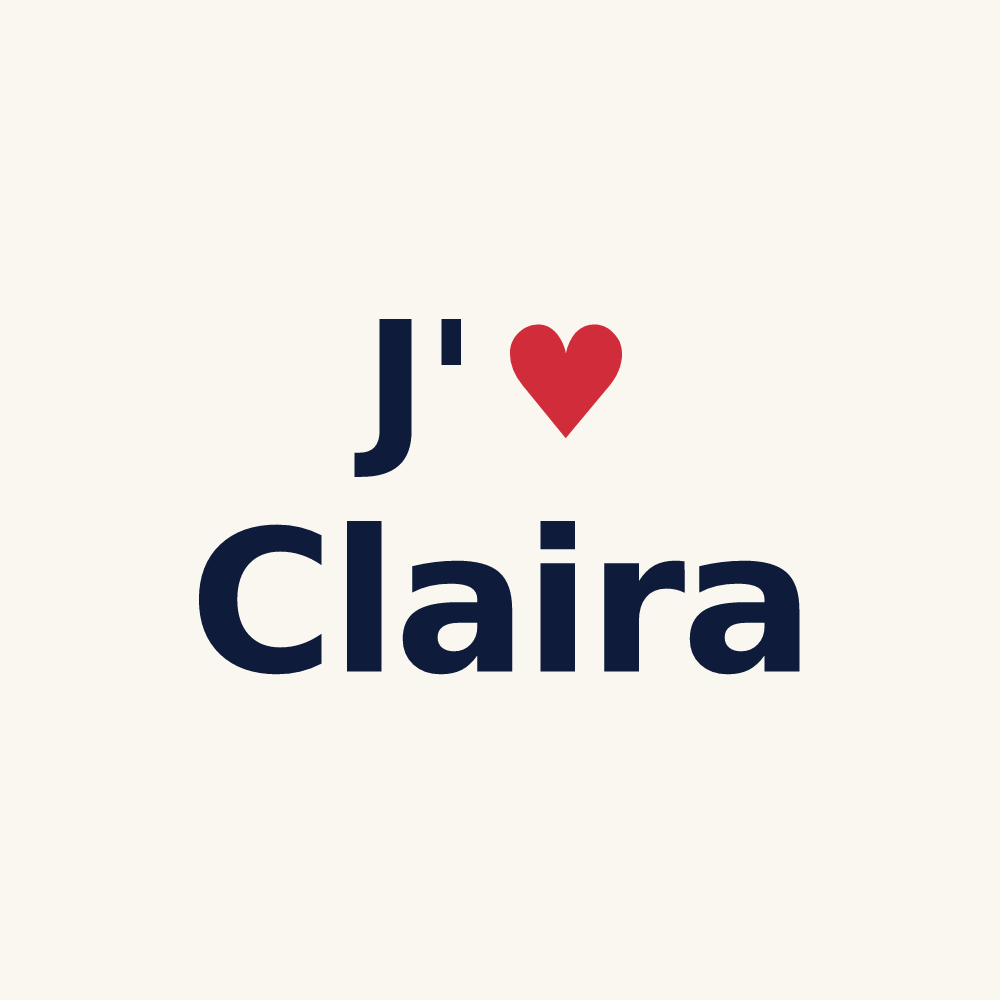 Tasse personnalisée Claira — design J'aime Claira