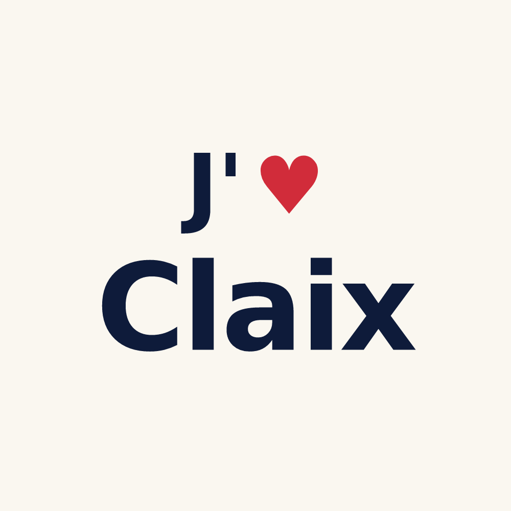 Tasse personnalisée Claix — design « J'aime Claix » imprimé sur la tasse