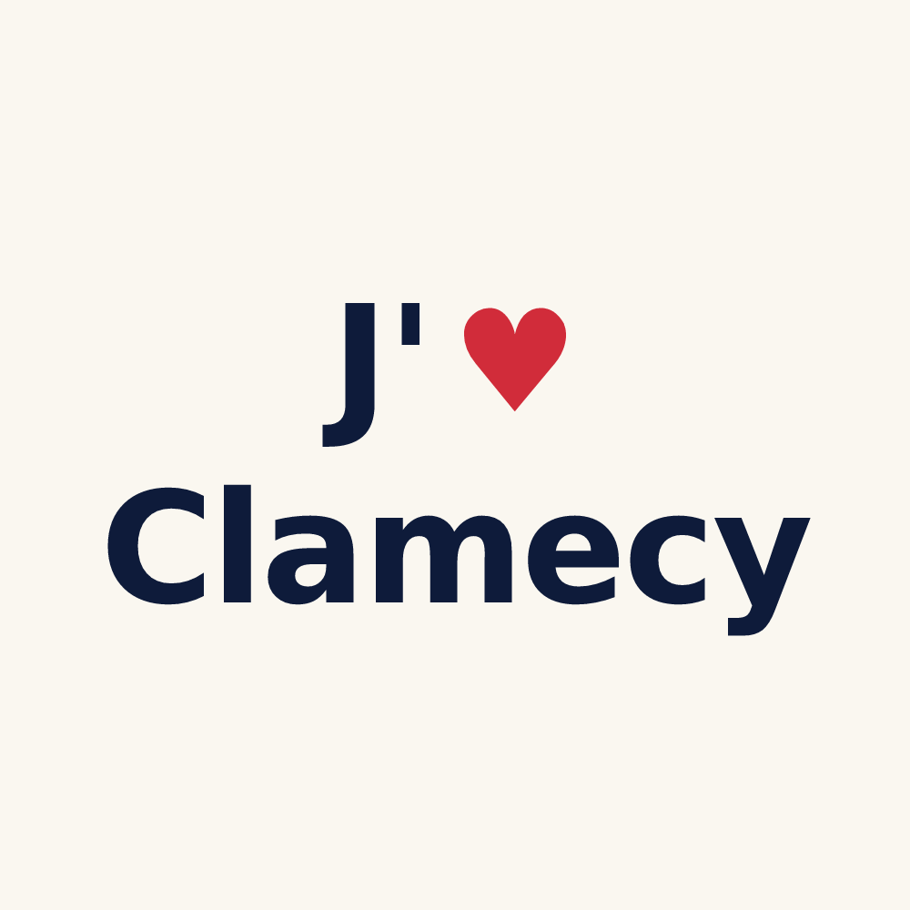Tasse personnalisée Clamecy — design « J'aime Clamecy » imprimé sur la tasse