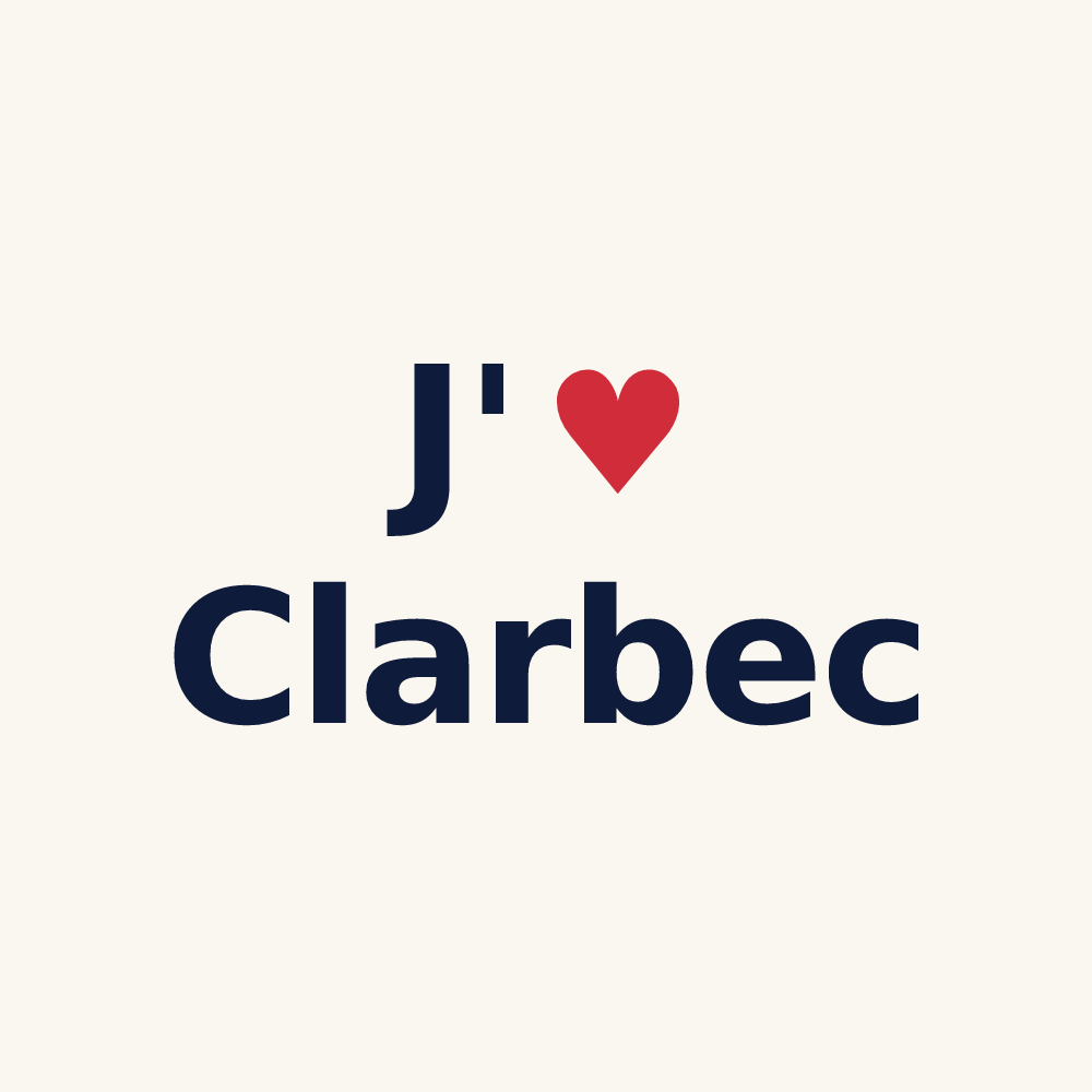 Tasse personnalisée Clarbec — design J'aime Clarbec