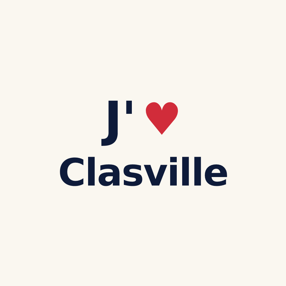 Tasse personnalisée Clasville — design J'aime Clasville