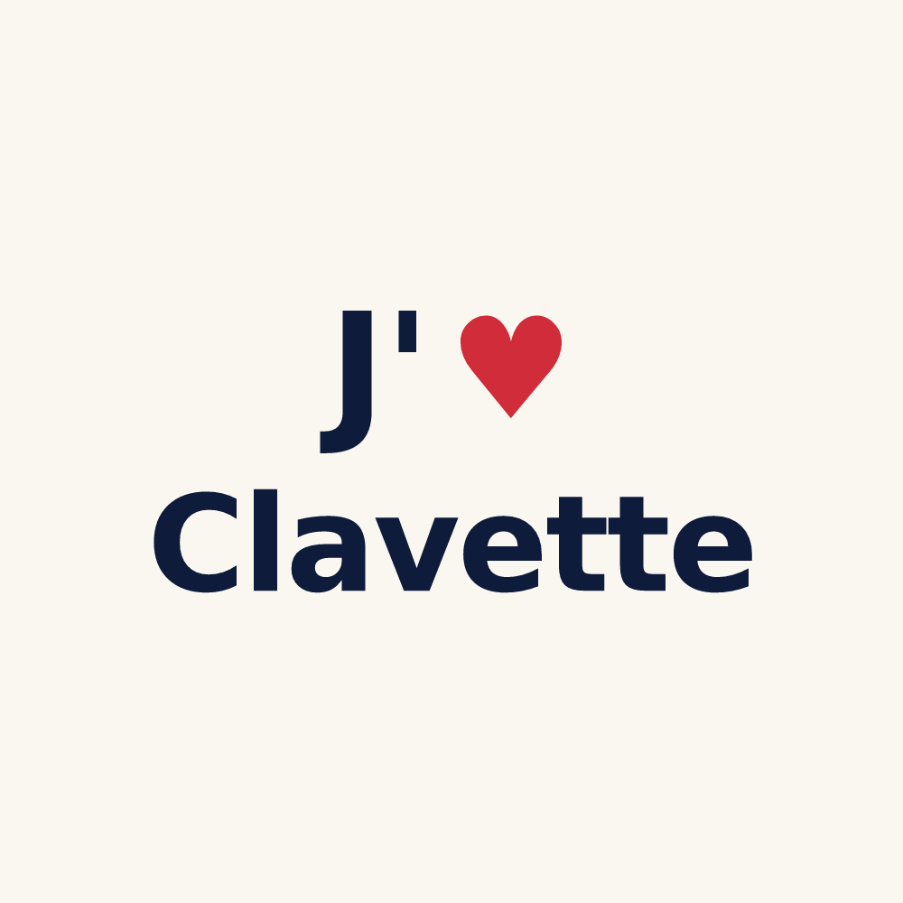 Tasse personnalisée Clavette — design « J'aime Clavette » imprimé sur la tasse