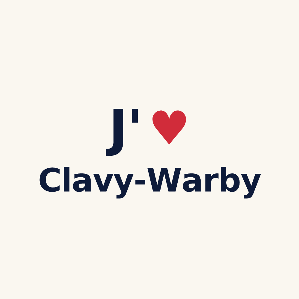 Tasse personnalisée Clavy-Warby — design J'aime Clavy-Warby