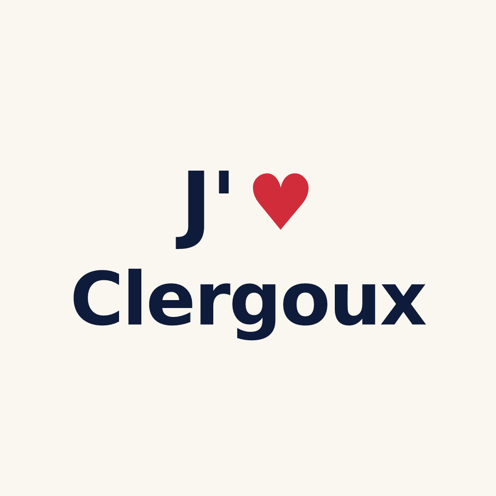 Tasse personnalisée Clergoux — design « J'aime Clergoux » imprimé sur la tasse