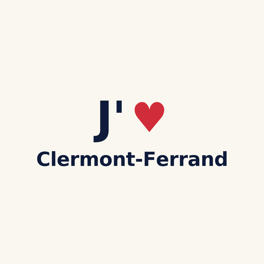 Tasse personnalisée Clermont-Ferrand — design J'aime Clermont-Ferrand