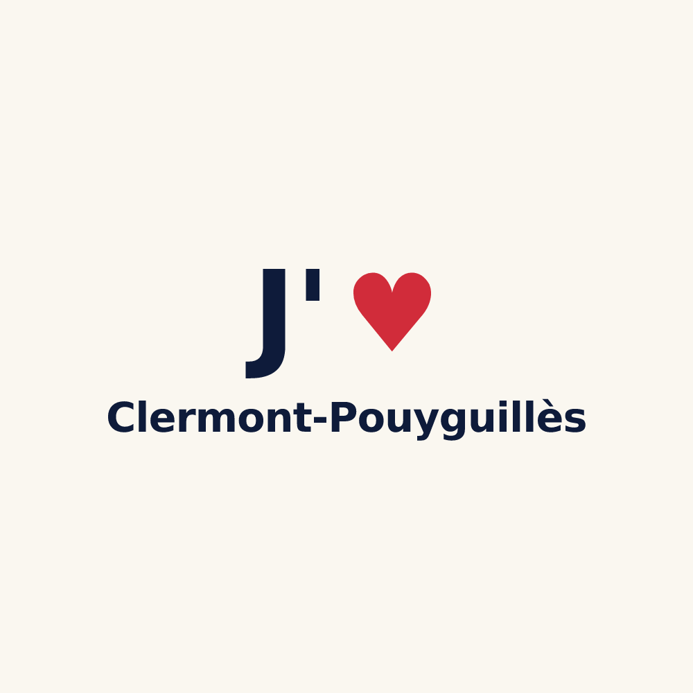 Tasse personnalisée Clermont-Pouyguillès — design J'aime Clermont-Pouyguillès