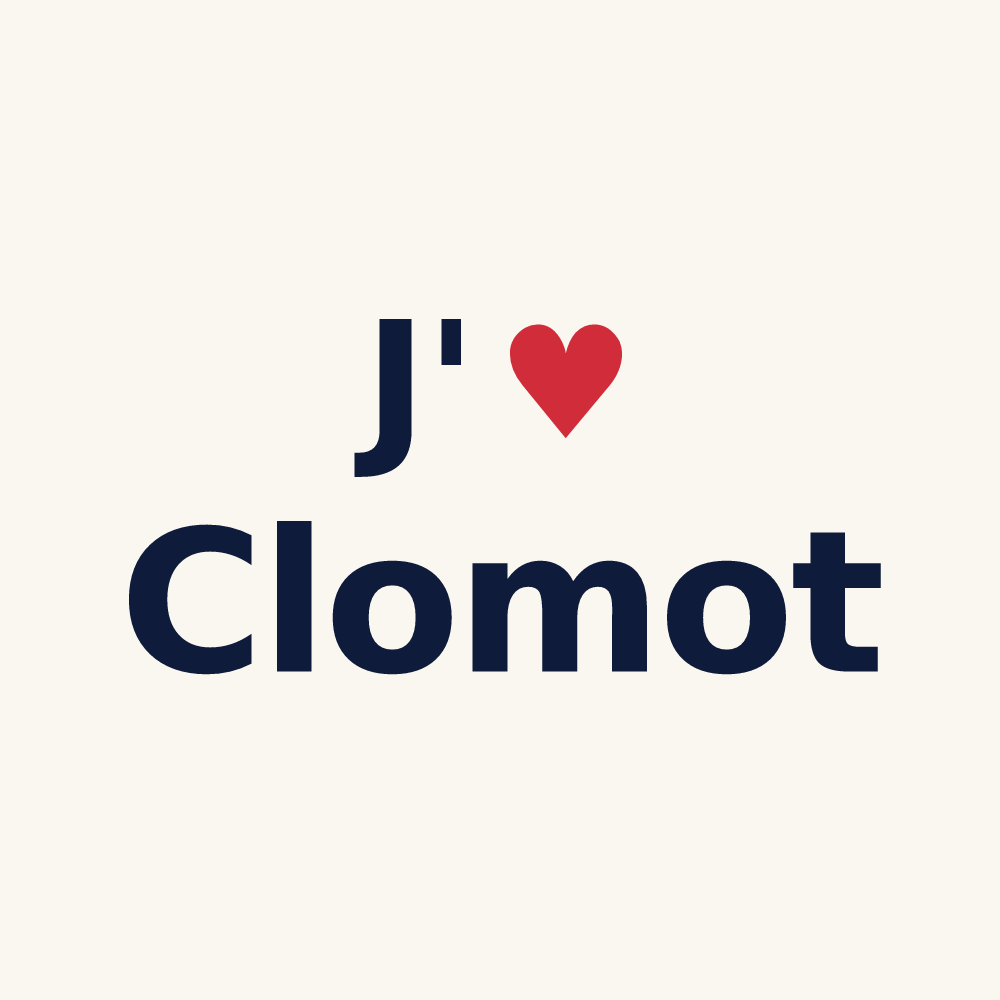 Tasse personnalisée Clomot — design J'aime Clomot