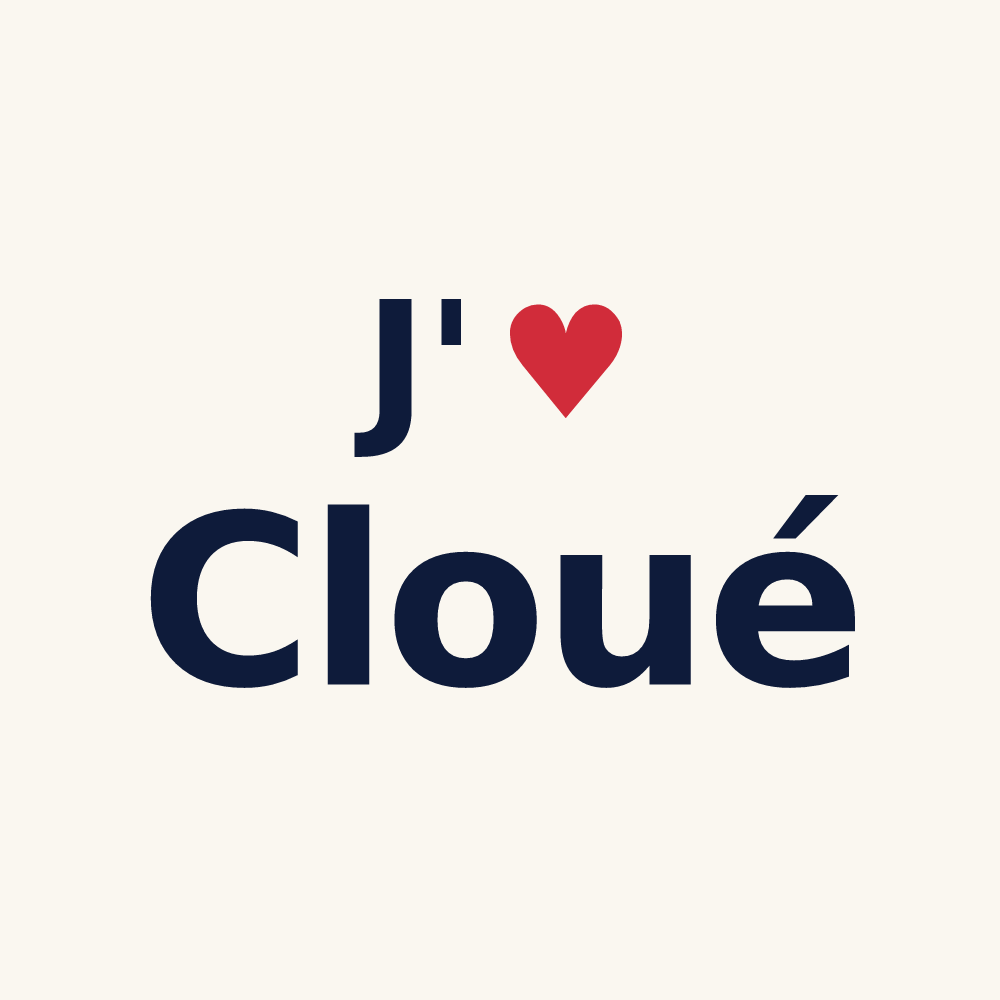 Tasse personnalisée Cloué — design « J'aime Cloué » imprimé sur la tasse