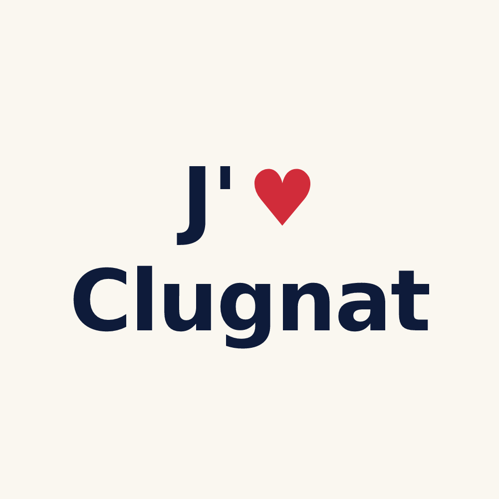 Tasse personnalisée Clugnat — design J'aime Clugnat
