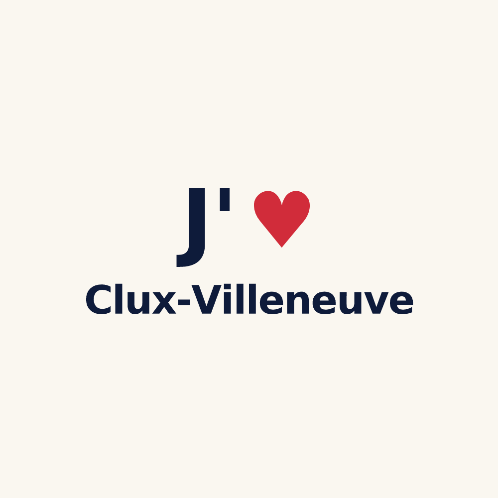 Tasse personnalisée Clux-Villeneuve — design J'aime Clux-Villeneuve