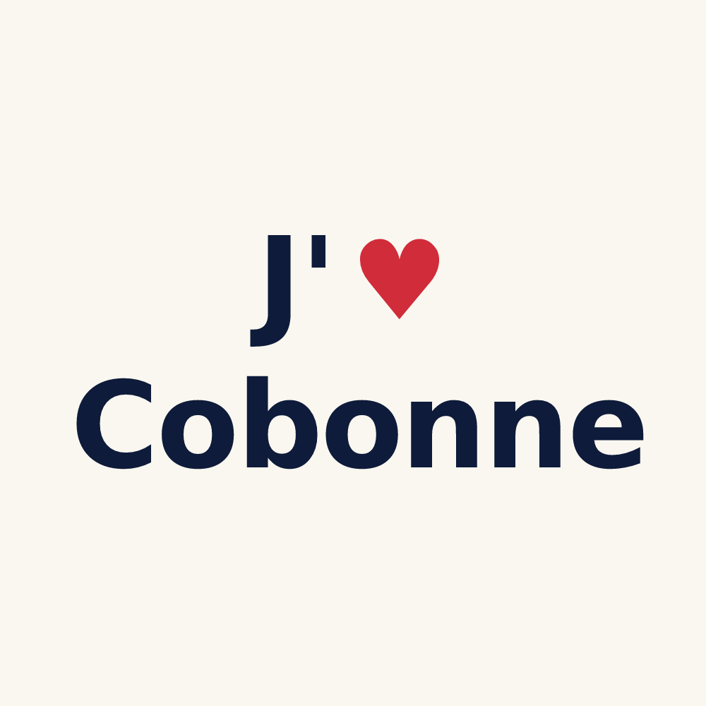 Tasse personnalisée Cobonne — design J'aime Cobonne