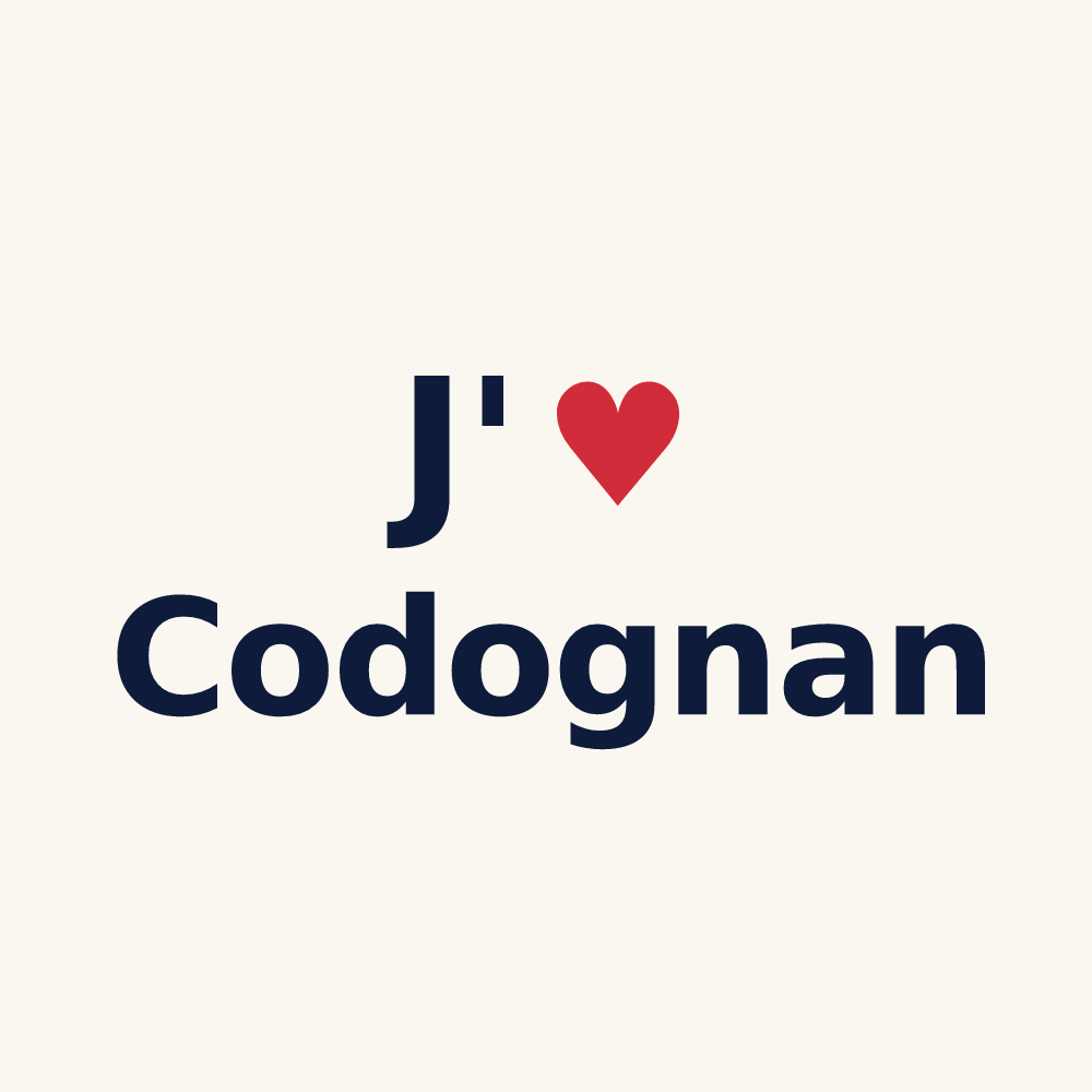 Tasse personnalisée Codognan — design « J'aime Codognan » imprimé sur la tasse