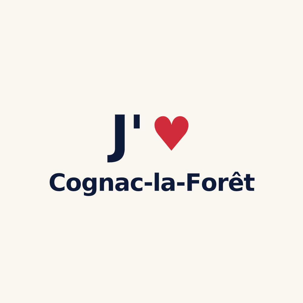 Tasse personnalisée Cognac-la-Forêt — design J'aime Cognac-la-Forêt