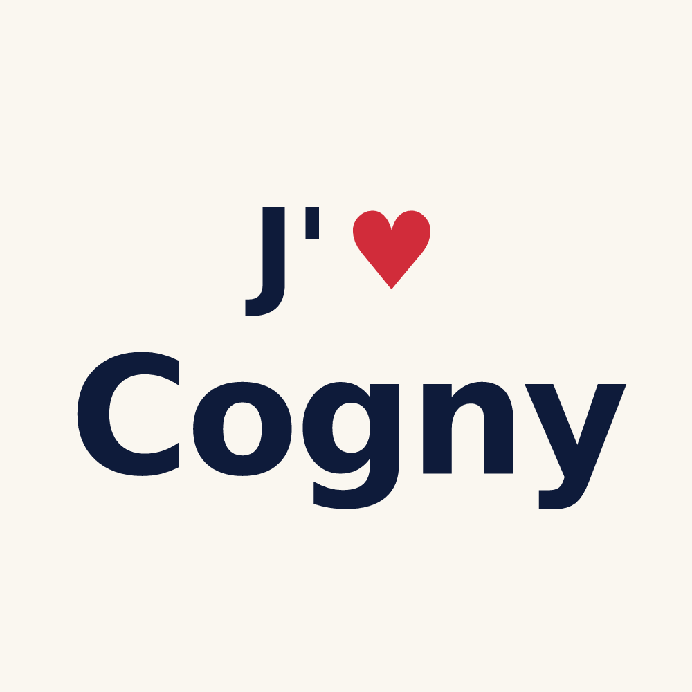 Tasse personnalisée Cogny — design « J'aime Cogny » imprimé sur la tasse