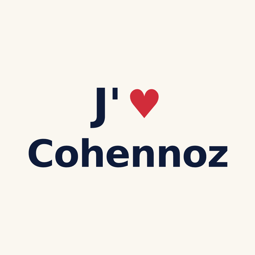 Tasse personnalisée Cohennoz — design J'aime Cohennoz