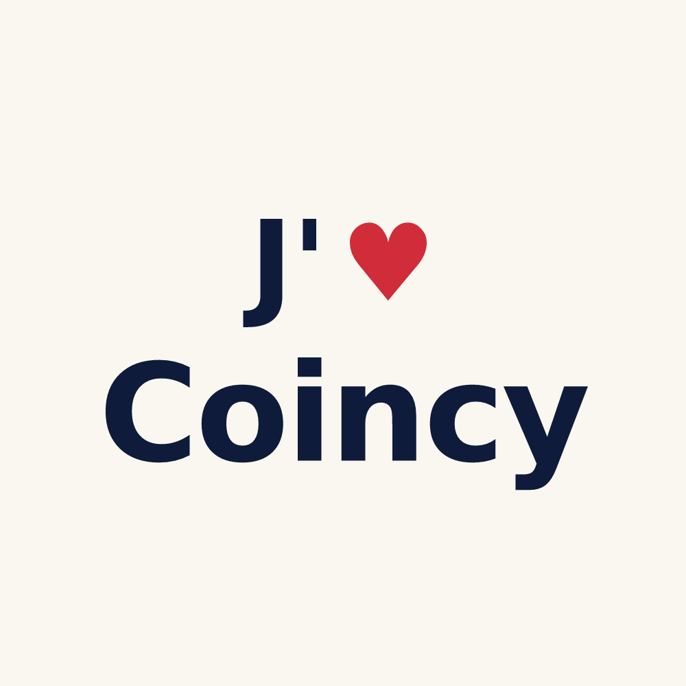 Tasse personnalisée Coincy — design « J'aime Coincy » imprimé sur la tasse