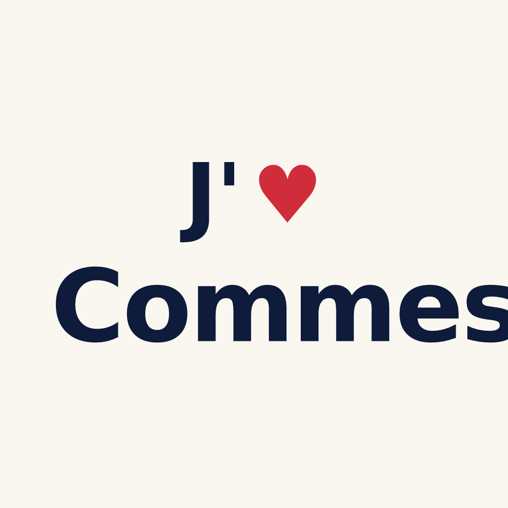 Tasse personnalisée Commes — design « J'aime Commes » imprimé sur la tasse
