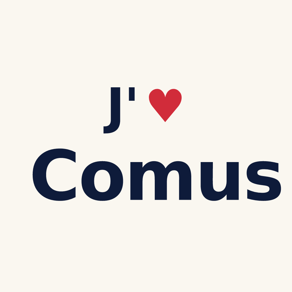 Tasse personnalisée Comus — design J'aime Comus