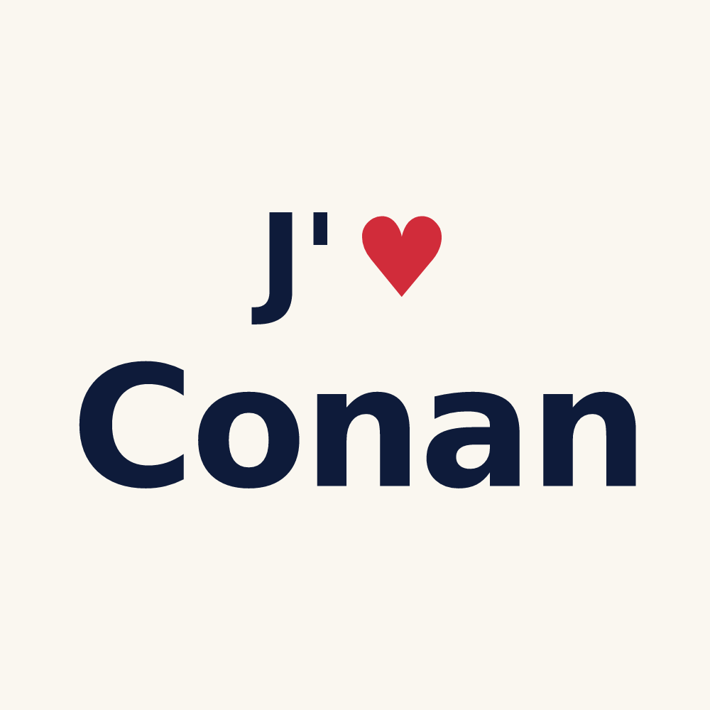 Tasse personnalisée Conan — design J'aime Conan