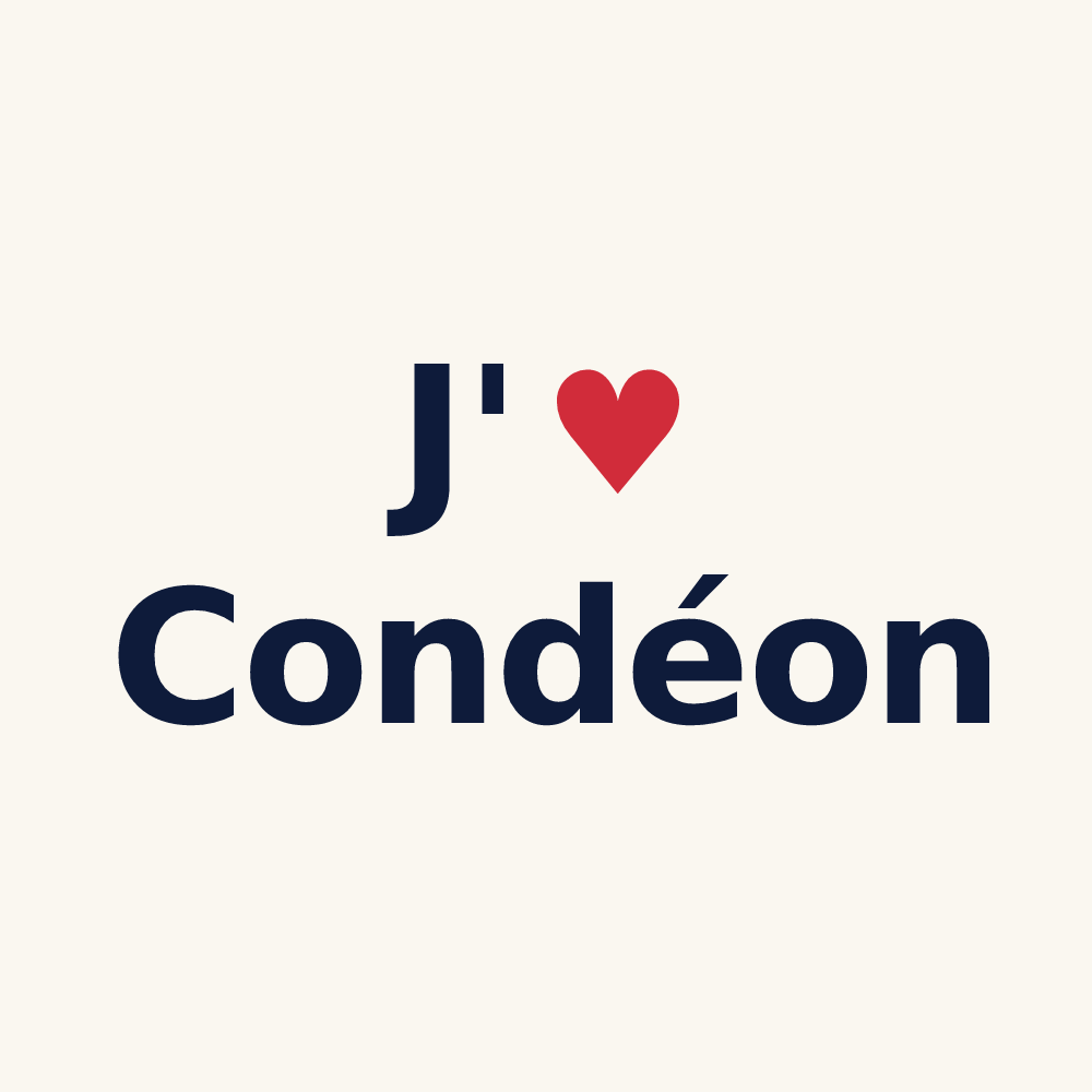 Tasse personnalisée Condéon — design J'aime Condéon