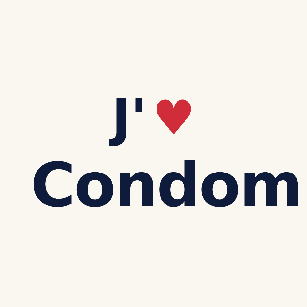 Tasse personnalisée Condom — design « J'aime Condom » imprimé sur la tasse
