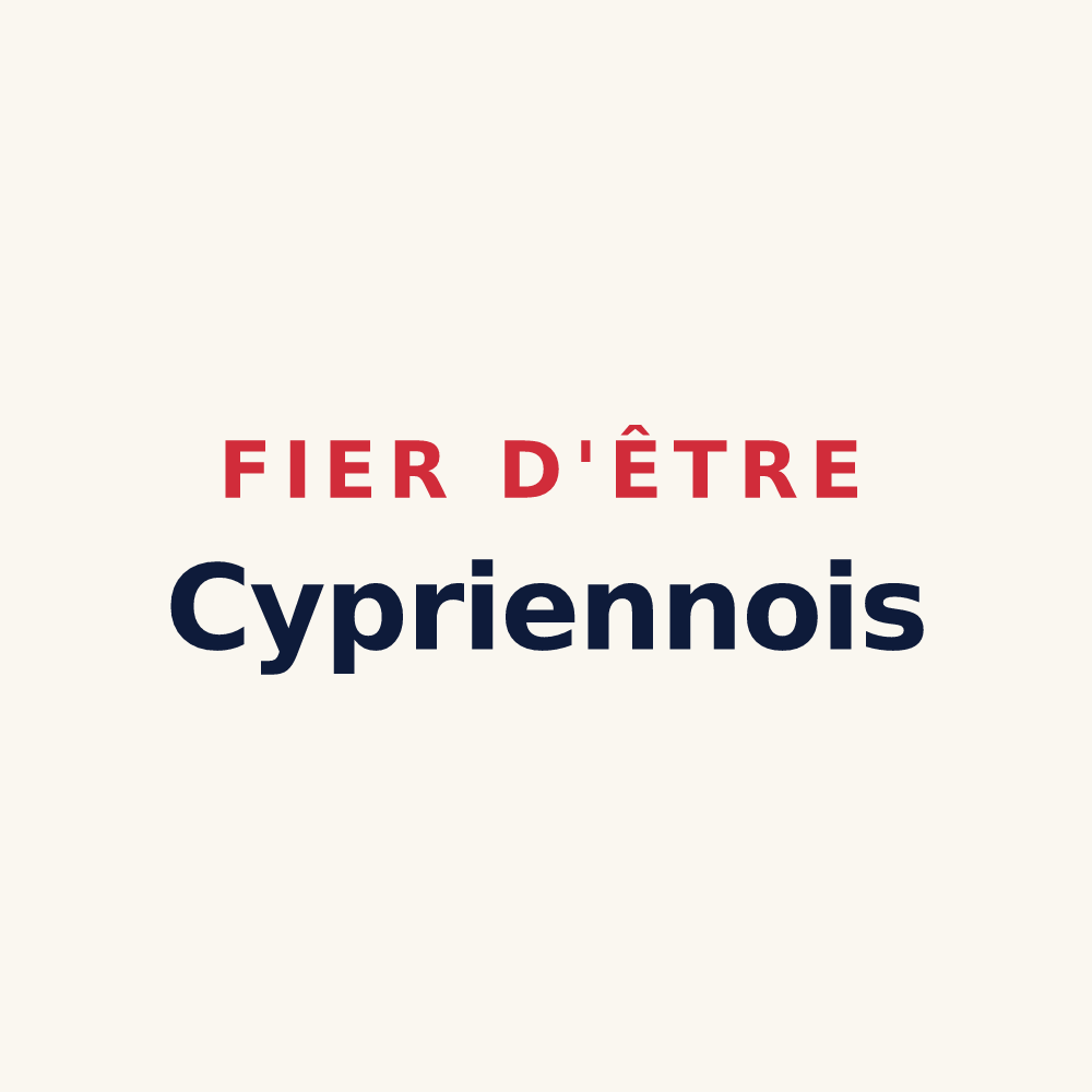 Tasse « Fier d'être Cypriennois » — design pour Conques-en-Rouergue