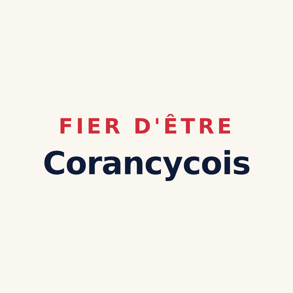 Tasse « Fier d'être Corancycois » — design pour Corancy