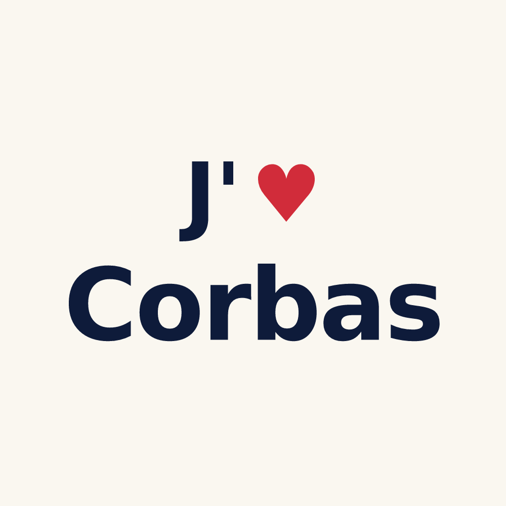 Tasse personnalisée Corbas — design J'aime Corbas