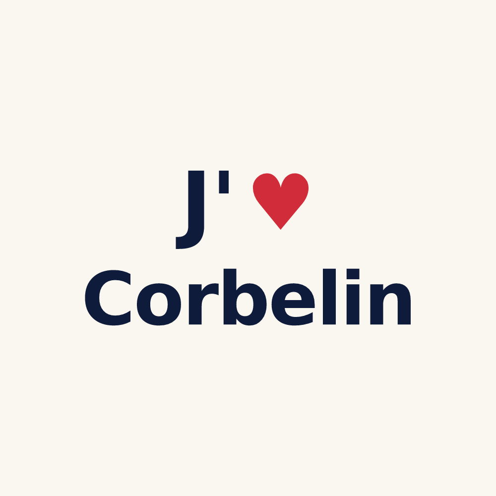 Tasse personnalisée Corbelin — design J'aime Corbelin