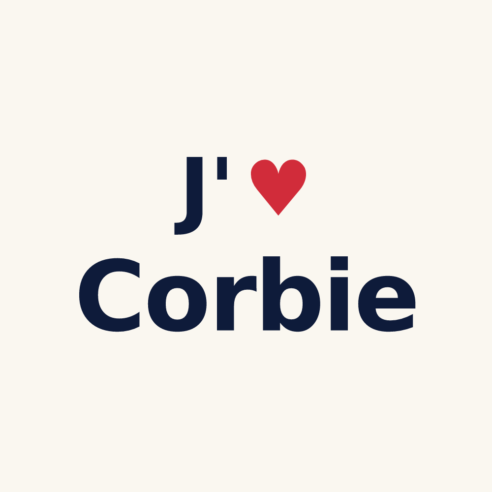 Tasse personnalisée Corbie — design J'aime Corbie